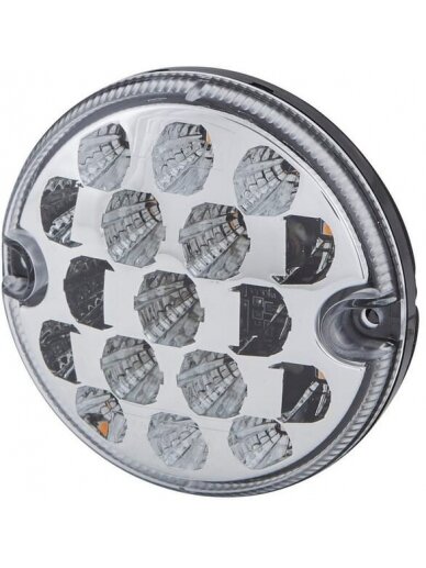 Krypties ir padėties žibintas LED, priekinis, apvalus, 10/30 V, skaidrus, tvirtinamas varžtais, Ø 95 mm, 17 LED, "Hella ValueFit Krypties ir padėties žibintas LED, priekinis, apvalus, 10/30 V, skaidrus, tvirtinamas varžtais, Ø 95 mm, 17 LED, "Hella ValueFit
