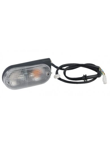 Krypties ir padėties žibintas LH apvalus, 12 V, gintarinis / permatomas, tvirtinamas varžtais, 171x62x80,5 mm, Cobo
