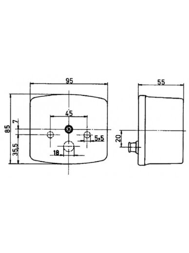 Krypties ir padėties žibintas LH kvadratinis, 12/24V, gintarinis/skaidrus, tvirtinamas varžtais, 95x55x85mm, Jokon 1 Krypties ir padėties žibintas LH kvadratinis, 12/24V, gintarinis/skaidrus, tvirtinamas varžtais, 95x55x85mm, Jokon 1