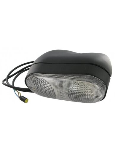 Krypties ir padėties žibintas LH stačiakampio formos, 12 V, gintarinis / permatomas, tvirtinamas varžtais, "Cobo