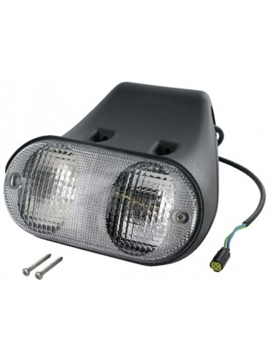 Krypties ir padėties žibintas LH stačiakampio formos, 12 V, gintarinis / permatomas, tvirtinamas varžtais, "Cobo 1