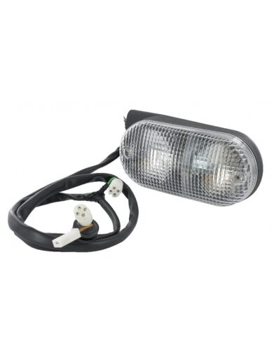 Krypties ir padėties žibintas RH stačiakampio formos, 12 V, gintarinis / permatomas, tvirtinamas varžtais, 171x65x80,5 mm, Cobo