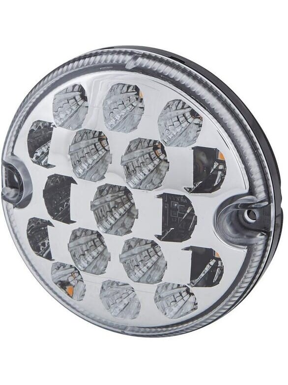 Krypties ir padėties žibintas LED, priekinis, apvalus, 10/30 V, skaidrus, tvirtinamas varžtais, Ø 95 mm, 17 LED, "Hella ValueFit Krypties ir padėties žibintas LED, priekinis, apvalus, 10/30 V, skaidrus, tvirtinamas varžtais, Ø 95 mm, 17 LED, "Hella ValueFit
