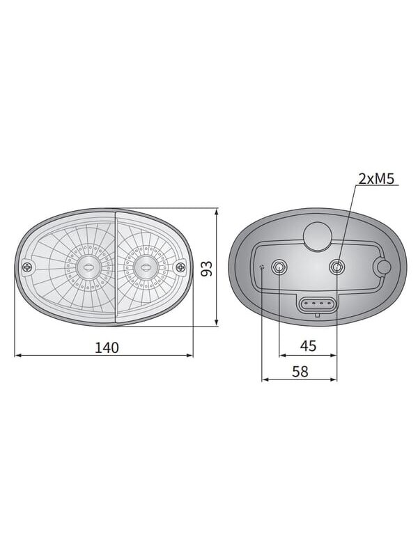 Krypties ir padėties žibintas halogeninis, priekinis, kairysis, ovalus, 12 V, gintarinis/baltas, tvirtinamas varžtais, 140x93 mm, "Delphi" kištukas, Wesem 1 Krypties ir padėties žibintas halogeninis, priekinis, kairysis, ovalus, 12 V, gintarinis/baltas, tvirtinamas varžtais, 140x93 mm, "Delphi" kištukas, Wesem 1