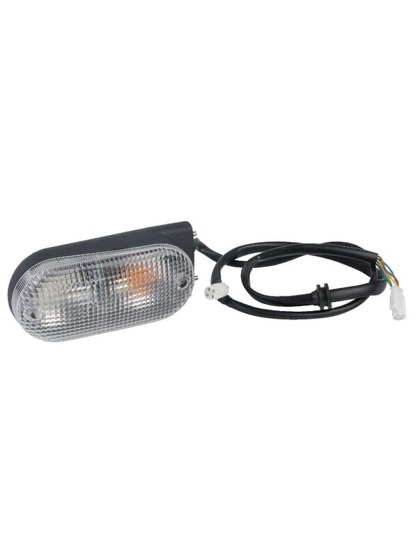 Krypties ir padėties žibintas LH apvalus, 12 V, gintarinis / permatomas, tvirtinamas varžtais, 171x62x80,5 mm, Cobo Krypties ir padėties žibintas LH apvalus, 12 V, gintarinis / permatomas, tvirtinamas varžtais, 171x62x80,5 mm, Cobo