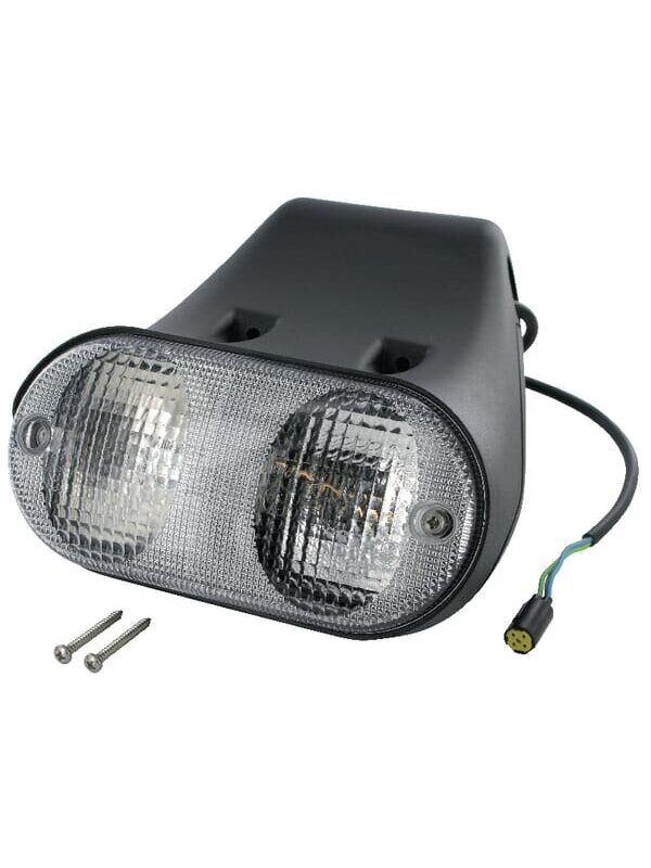 Krypties ir padėties žibintas LH stačiakampio formos, 12 V, gintarinis / permatomas, tvirtinamas varžtais, "Cobo 1