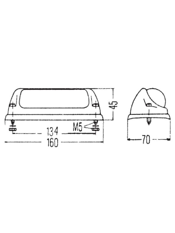 Krypties ir padėties žibintas RH 18/3W, stačiakampio formos, 12V, gintarinis / permatomas, tvirtinamas varžtais, "Hella Krypties ir padėties žibintas RH 18/3W, stačiakampio formos, 12V, gintarinis / permatomas, tvirtinamas varžtais, "Hella