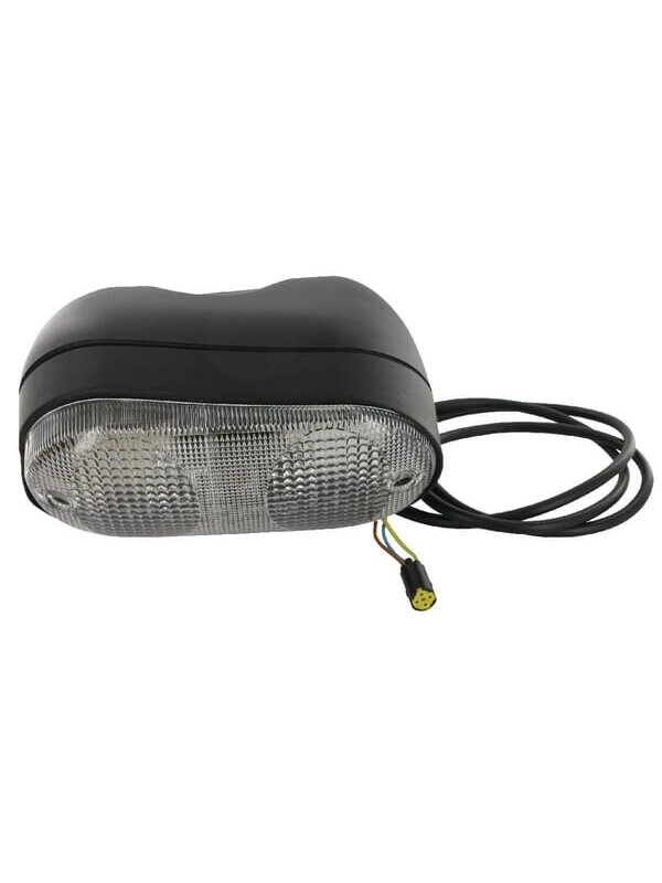 Krypties ir padėties žibintas RH stačiakampio formos, 12 V, gintarinis / permatomas, tvirtinamas varžtais, "Cobo