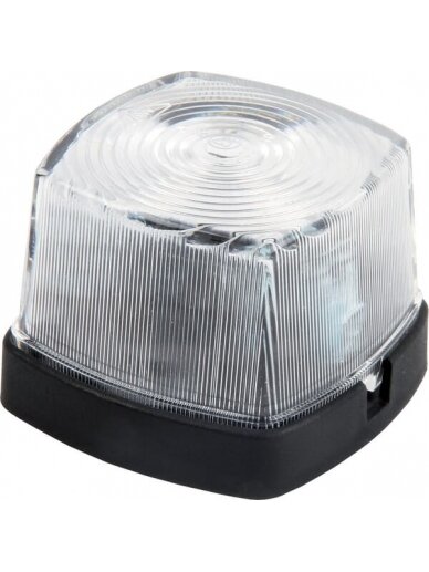 Kvadratinis gabaritinis žibintas, 12 V, skaidrus, plokščias kištukas, "Geka 1 Kvadratinis gabaritinis žibintas, 12 V, skaidrus, plokščias kištukas, "Geka 1