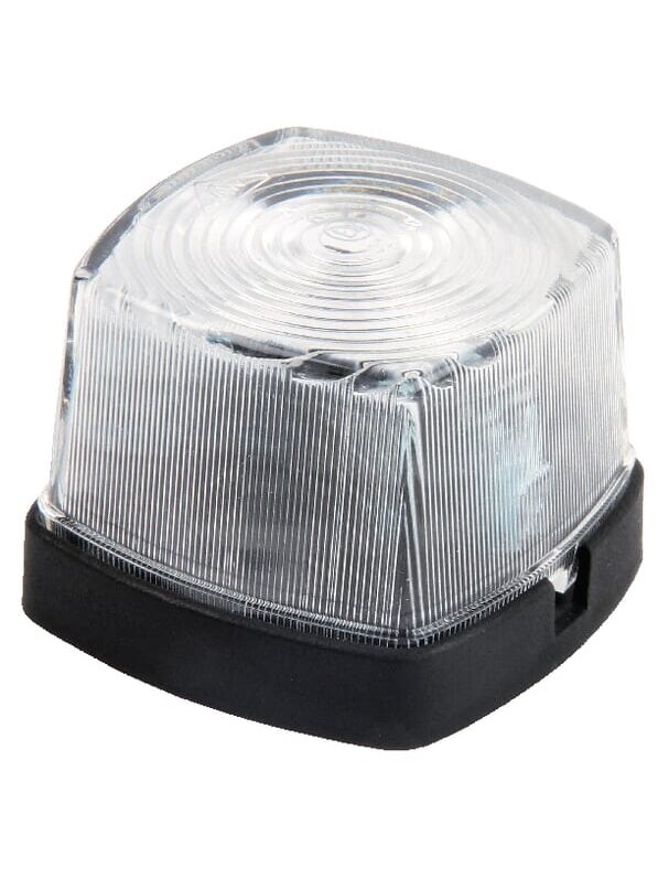 Kvadratinis gabaritinis žibintas, 12 V, skaidrus, plokščias kištukas, "Geka Kvadratinis gabaritinis žibintas, 12 V, skaidrus, plokščias kištukas, "Geka
