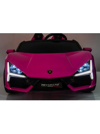 "Lamborghini Revuelto XL" rožinės spalvos Elektromobilis vaikams 15 "Lamborghini Revuelto XL" rožinės spalvos Elektromobilis vaikams 15