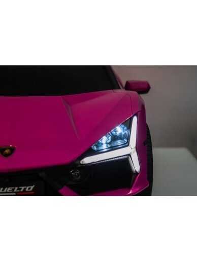 "Lamborghini Revuelto XL" rožinės spalvos Elektromobilis vaikams 16 "Lamborghini Revuelto XL" rožinės spalvos Elektromobilis vaikams 16