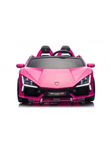 "Lamborghini Revuelto XL" rožinės spalvos Elektromobilis vaikams 18 "Lamborghini Revuelto XL" rožinės spalvos Elektromobilis vaikams 18
