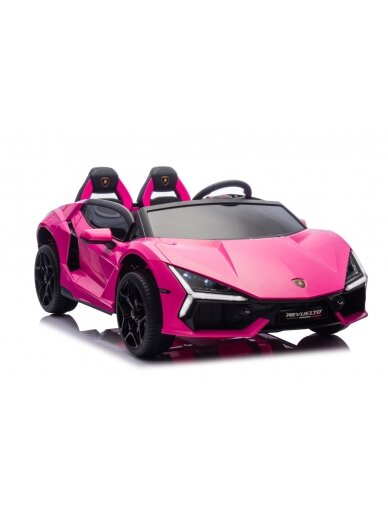 "Lamborghini Revuelto XL" rožinės spalvos Elektromobilis vaikams "Lamborghini Revuelto XL" rožinės spalvos Elektromobilis vaikams