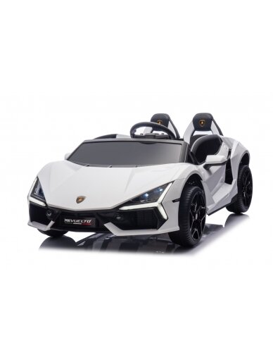 Lamborghini Revuelto XL STRONG Balta Elektromobilis vaikams 14 Lamborghini Revuelto XL STRONG Balta Elektromobilis vaikams 14