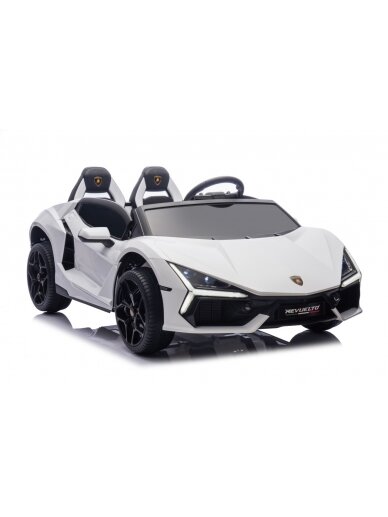 Lamborghini Revuelto XL STRONG Balta Elektromobilis vaikams 17 Lamborghini Revuelto XL STRONG Balta Elektromobilis vaikams 17