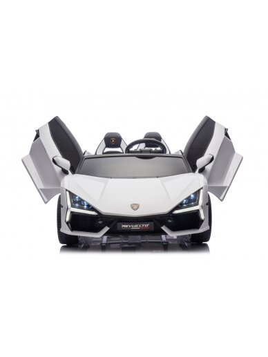 Lamborghini Revuelto XL STRONG Balta Elektromobilis vaikams 18 Lamborghini Revuelto XL STRONG Balta Elektromobilis vaikams 18