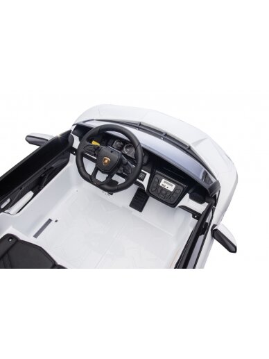 Lamborghini Revuelto XL STRONG Balta Elektromobilis vaikams 9 Lamborghini Revuelto XL STRONG Balta Elektromobilis vaikams 9
