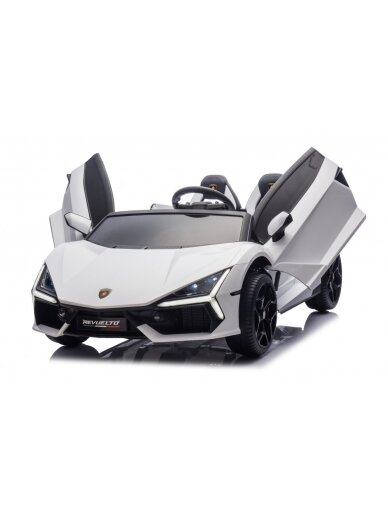 Lamborghini Revuelto XL STRONG Balta Elektromobilis vaikams Lamborghini Revuelto XL STRONG Balta Elektromobilis vaikams