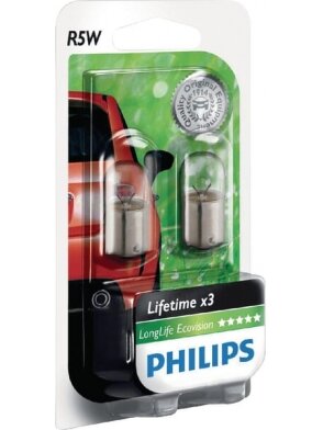 Lemputė Įprastinė lemputė R5W 12V 5W BA15s balta "Philips