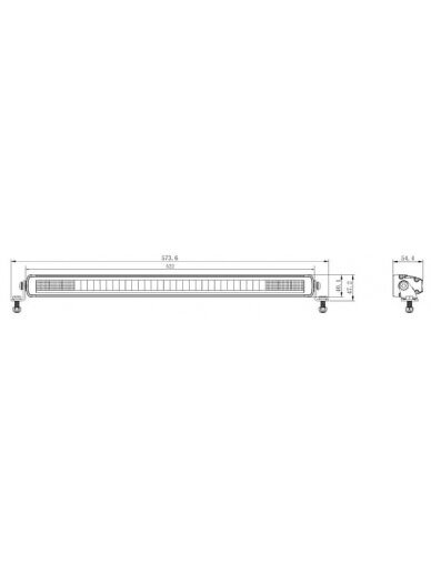 LED bar žibintas, 105W, 8820lm, stačiakampio formos, 12/24V, balta/oranžinė, 522x40x54mm Deutsch kištukas, Combo, tiesi, 21LED's, E-BOOST 4
