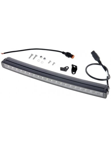 LED bar žibintas, 105W, 8820lm, stačiakampio formos, 12/24V, balta/oranžinė, 525,5x40x54,4mm Deutsch kištukas, Combo, lenkta, 21LED's, E-BOOST