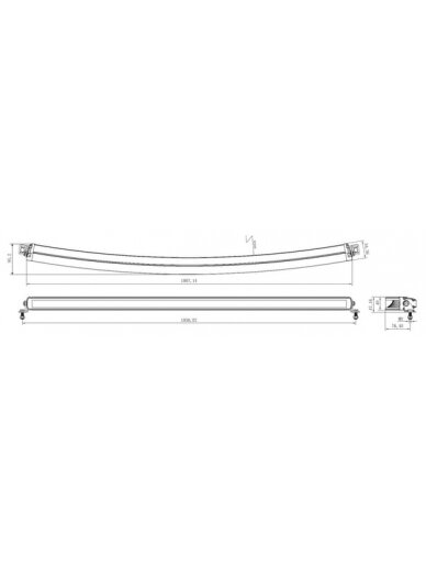 LED bar žibintas, 210W, 17640lm, stačiakampė, 12/24V, balta/oranžinė, 1007.1x40x54.4mm Deutsch kištukas, Combo, lenkta, 42LED, E-BOOST 4