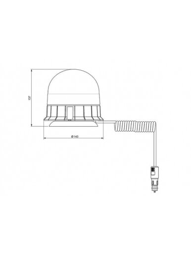 LED švyturėlis, 17W, 12-24V, gintarinis, magnetinis, Ø 142x141mm, E-VENUS, Sacex 2 LED švyturėlis, 17W, 12-24V, gintarinis, magnetinis, Ø 142x141mm, E-VENUS, Sacex 2