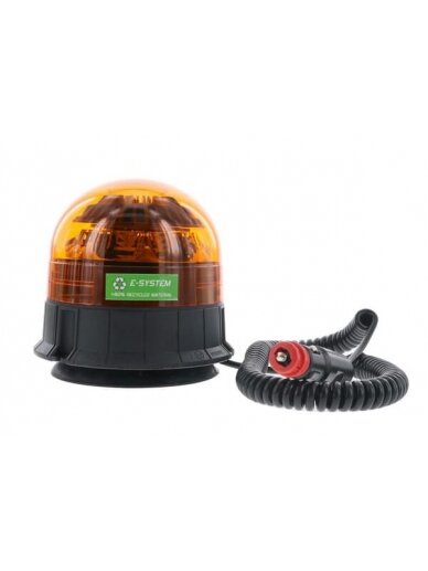 LED švyturėlis, 17W, 12-24V, gintarinis, magnetinis, Ø 142x141mm, E-VENUS, Sacex