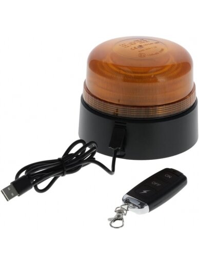 LED švyturys, įkraunamas, nuotolinio valdymo, 19 W, gintarinis, magnetinis, Ø 114 x104 mm 1 LED švyturys, įkraunamas, nuotolinio valdymo, 19 W, gintarinis, magnetinis, Ø 114 x104 mm 1