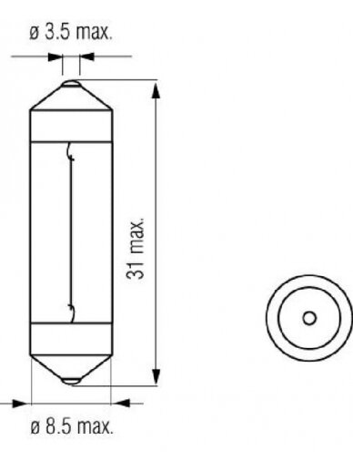 Lemputė 12V 3W SV6 Kramp 1 Lemputė 12V 3W SV6 Kramp 1