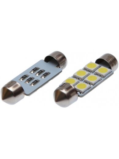 Lemputė LED, 24V SV8.5, balta, 10X41 OFF-ROAD (2x) Lemputė LED, 24V SV8.5, balta, 10X41 OFF-ROAD (2x)