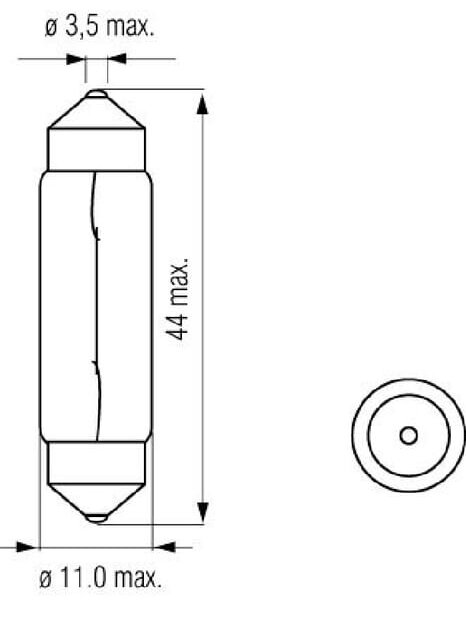 Lemputė C10W 12V 10W SV8.5 Kramp 1 Lemputė C10W 12V 10W SV8.5 Kramp 1