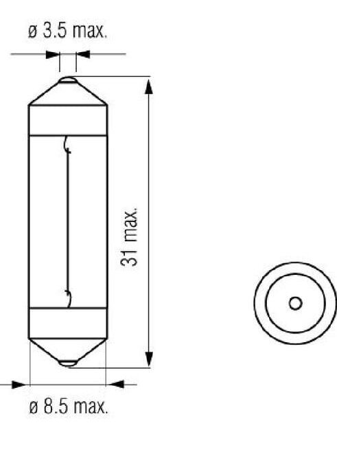 Lemputė 12V 3W SV6 Kramp 1 Lemputė 12V 3W SV6 Kramp 1