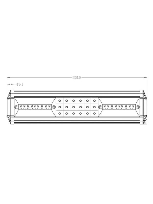 LED bar žibintas, 81W, 7290lm, stačiakampė, 12/24V, balta, 301.8x89mm, Kabelis, Kombinuota, 54 LED, Kramp 6