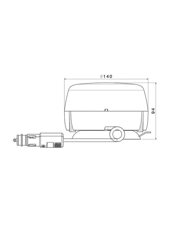 LED švyturys, 11W, 9-32V, gintarinės spalvos, magnetinis stulpo tvirtinimas, pasukamas, Ø140mmx94mm, ATLAS 1