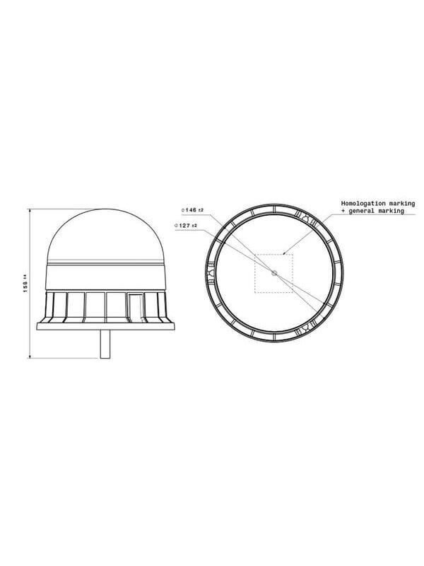 LED švyturys, 17W, 12-24V, gintarinis, su sriegiu, Ø 146x140mm, E-VENUS, Sacex 2 LED švyturys, 17W, 12-24V, gintarinis, su sriegiu, Ø 146x140mm, E-VENUS, Sacex 2