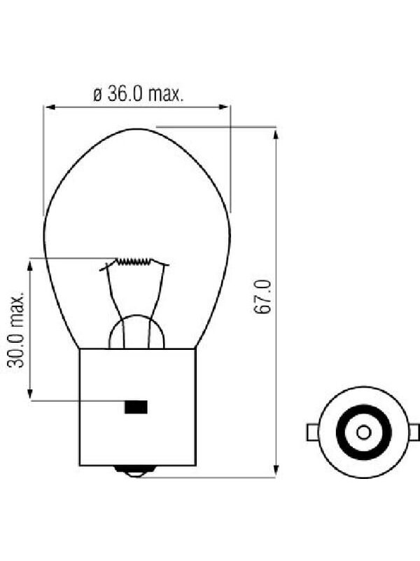 Lemputė B11 12V 45W BA20s Kramp 1