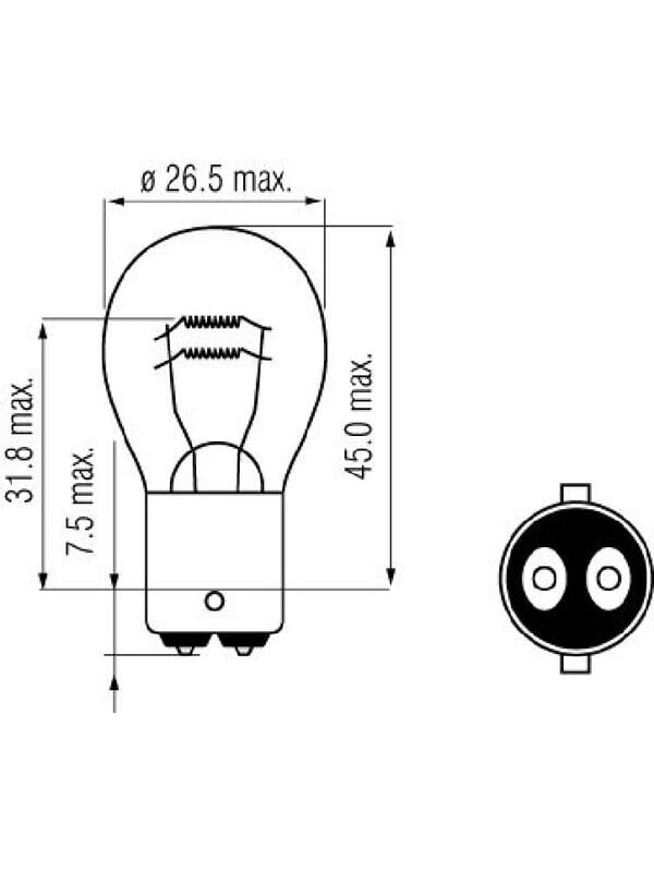 Lemputė P21/5W 24V 21W/5W BAY15d Kramp 1