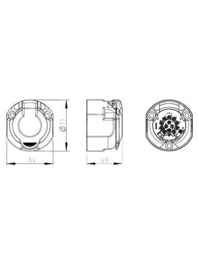 Lizdas 13-kontaktai plastikinis PCW 2 Lizdas 13-kontaktai plastikinis PCW 2