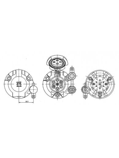 Lizdas 7 + 1 - kontaktai, Erich Jaeger 5 Lizdas 7 + 1 - kontaktai, Erich Jaeger 5