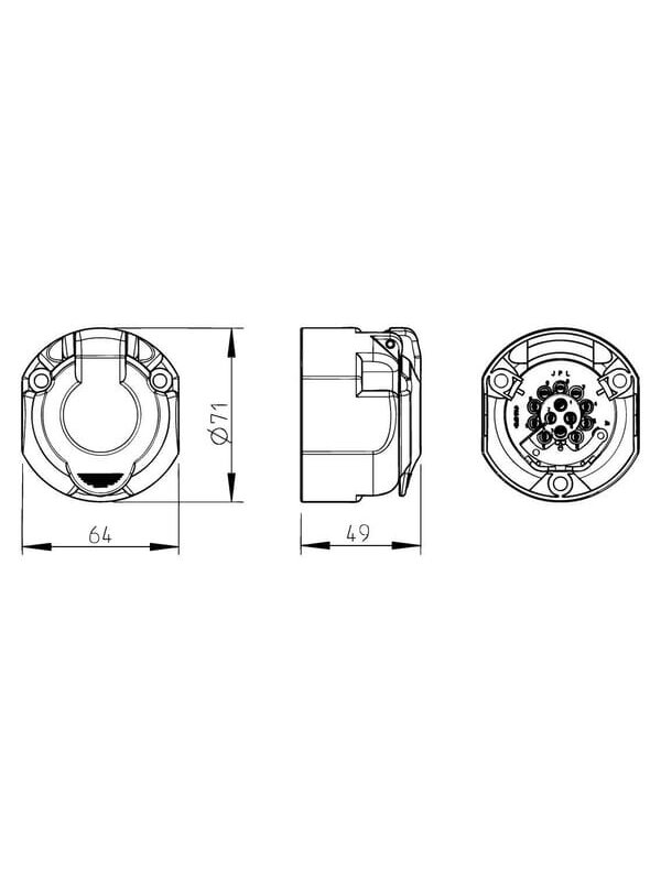 Lizdas 13-kontaktai plastikinis PCW 3 Lizdas 13-kontaktai plastikinis PCW 3