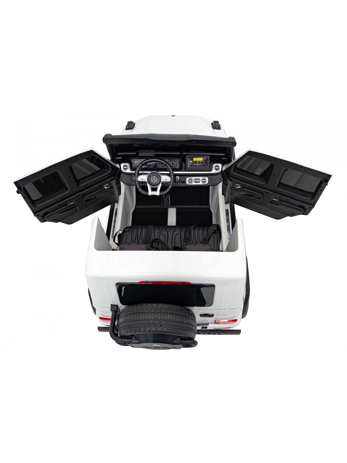 Mercedes Benz G63 AMG XXL Elektromobilis vaikams Balta 20 Mercedes Benz G63 AMG XXL Elektromobilis vaikams Balta 20