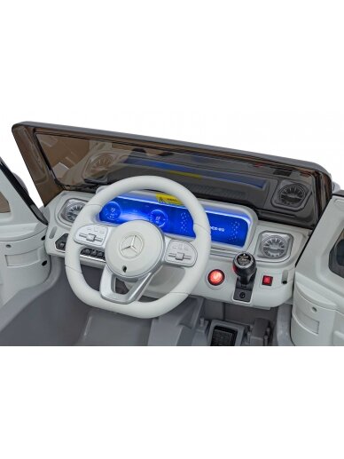 "Mercedes Benz EQG" Elektromobilis vaikams Sidabrinis 9 "Mercedes Benz EQG" Elektromobilis vaikams Sidabrinis 9