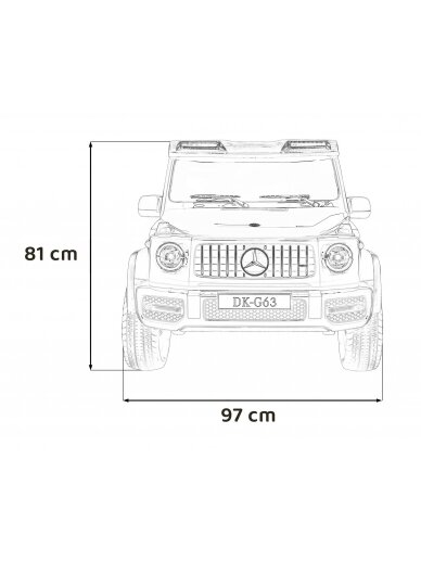 Mercedes Benz G63 AMG XXL Elektromobilis vaikams Balta 21 Mercedes Benz G63 AMG XXL Elektromobilis vaikams Balta 21