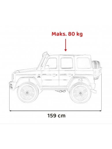 Mercedes Benz G63 AMG XXL Elektromobilis vaikams Balta 22 Mercedes Benz G63 AMG XXL Elektromobilis vaikams Balta 22