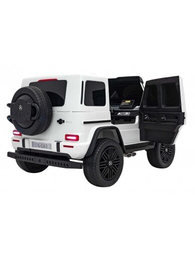 Mercedes Benz G63 AMG XXL Elektromobilis vaikams Balta 6 Mercedes Benz G63 AMG XXL Elektromobilis vaikams Balta 6