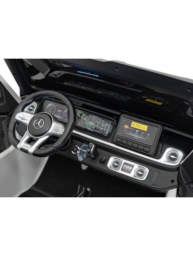 Mercedes Benz G63 AMG XXL Elektromobilis vaikams Balta 7 Mercedes Benz G63 AMG XXL Elektromobilis vaikams Balta 7