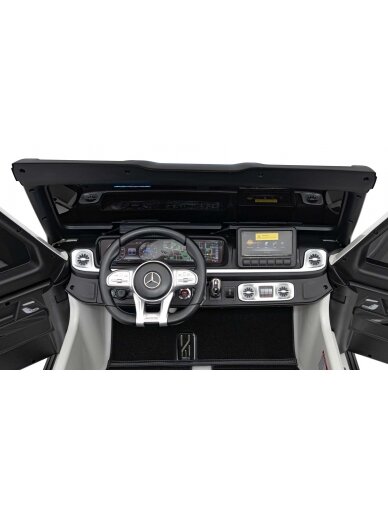 Mercedes Benz G63 AMG XXL Elektromobilis vaikams Balta 9 Mercedes Benz G63 AMG XXL Elektromobilis vaikams Balta 9