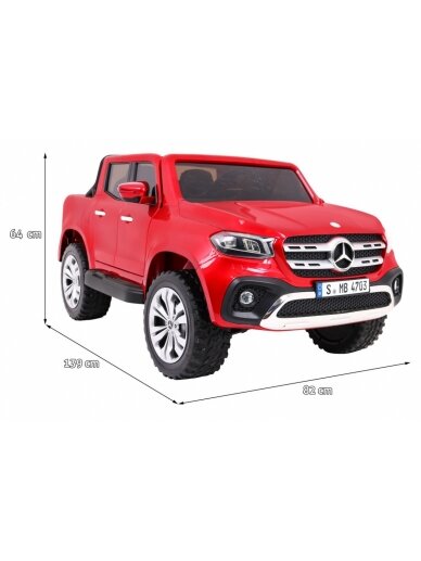 "Mercedes Benz" X klasės MP4 dažymas Raudona 1 "Mercedes Benz" X klasės MP4 dažymas Raudona 1